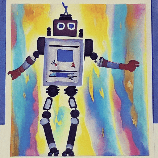 A robot in a space dancing Stable Diffusion 1 poin 5